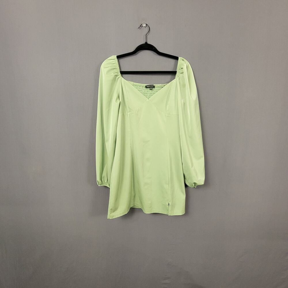 Kendall & Kylie Pistachio Green Milkmaid Puff Sleeve Mini Dress Coquette Y2K
